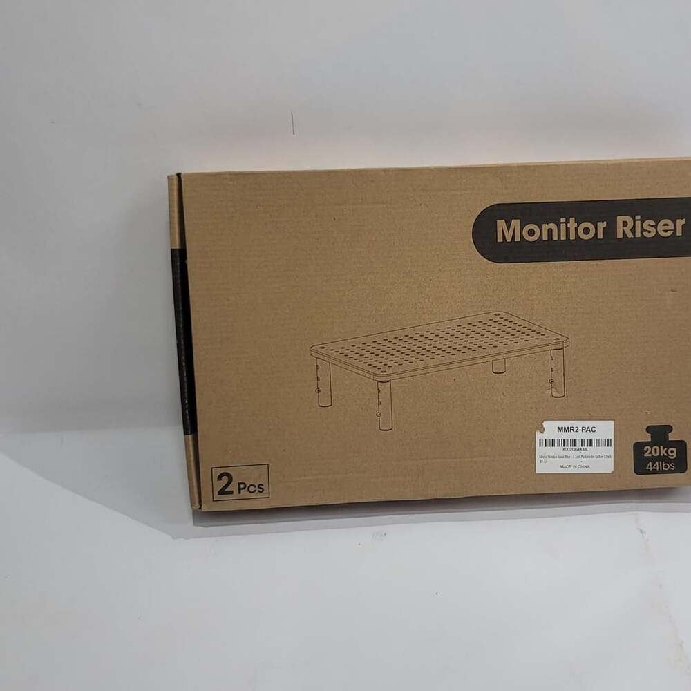 Metiya Adjustable Mesh Monitor Riser Stand, 2-Pack